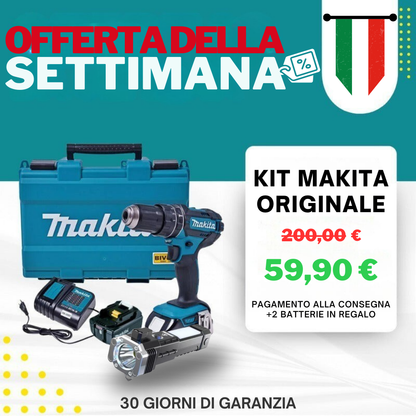 KIT ORIGINALE | TRAPANO AD IMPATTO POTENTE + 45 ACCESSORI + 2 BATTERIE 40V - SUPER OFFERTA (Cópia)